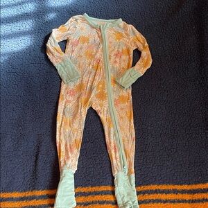 Angel Dear Floral Footie with Green Trim